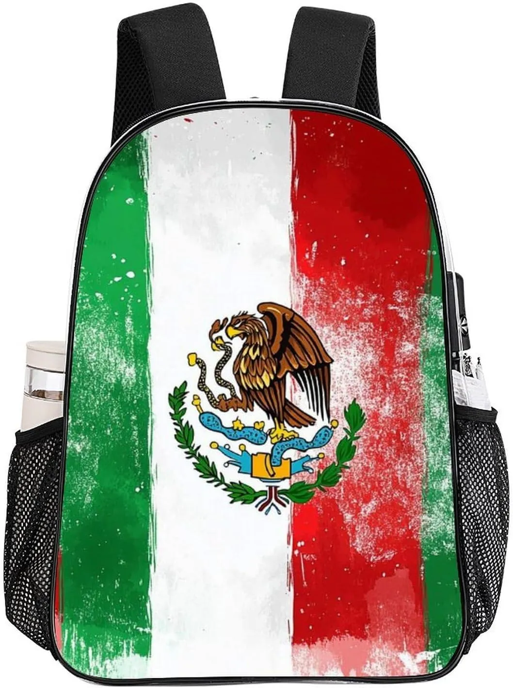 Adults Lightweight Cool Mexican Flag Rucksacks Large Capacity Bookbag Transparent Bag for Trekking Outdoors Bicycle