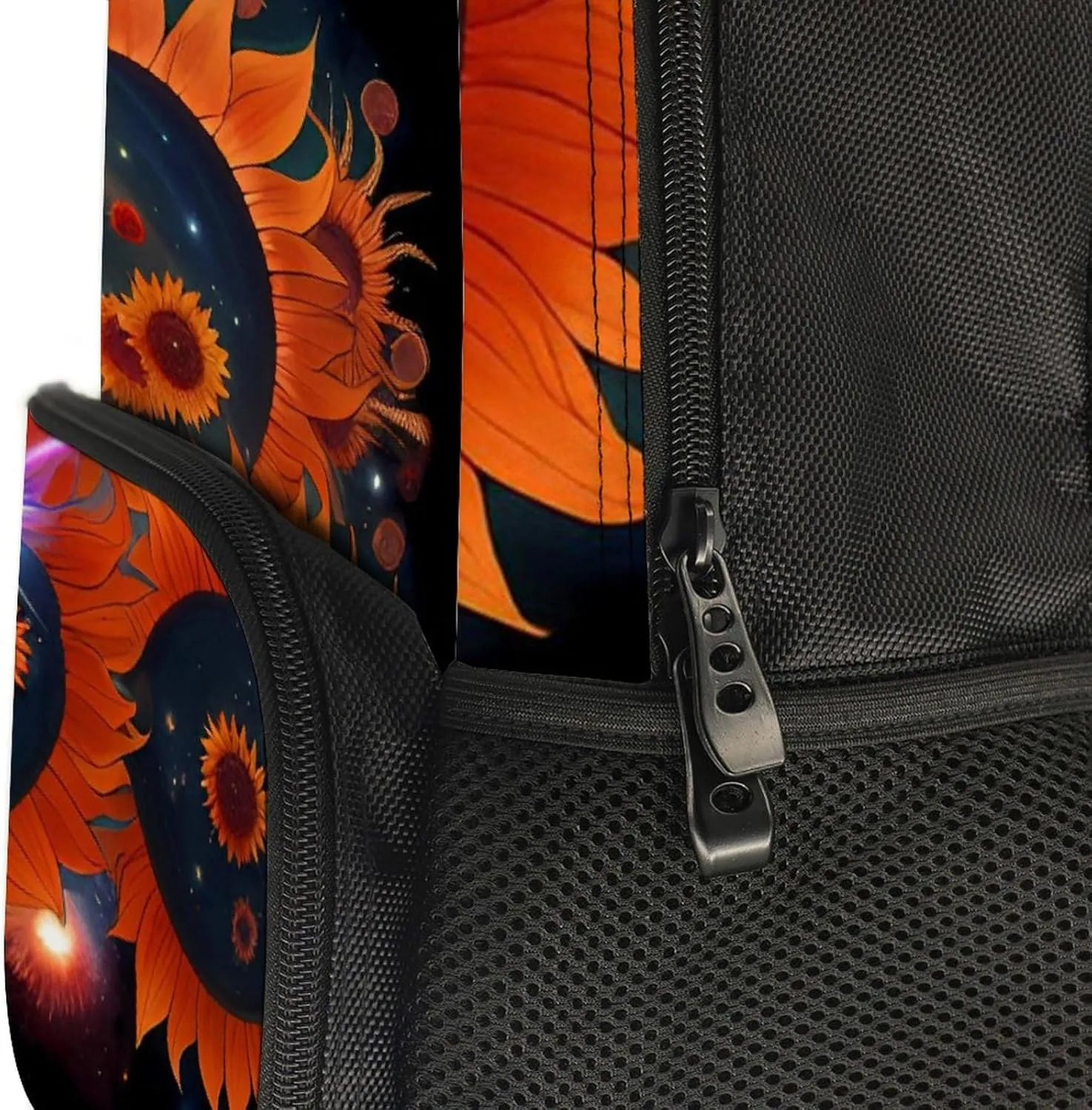 Adults Lightweight Space Sunflowers Art Shoulder Book Bags Big Capacity Shoulder Bag With Adjustable Shoulder Straps for Trekking Work Walking Cycling