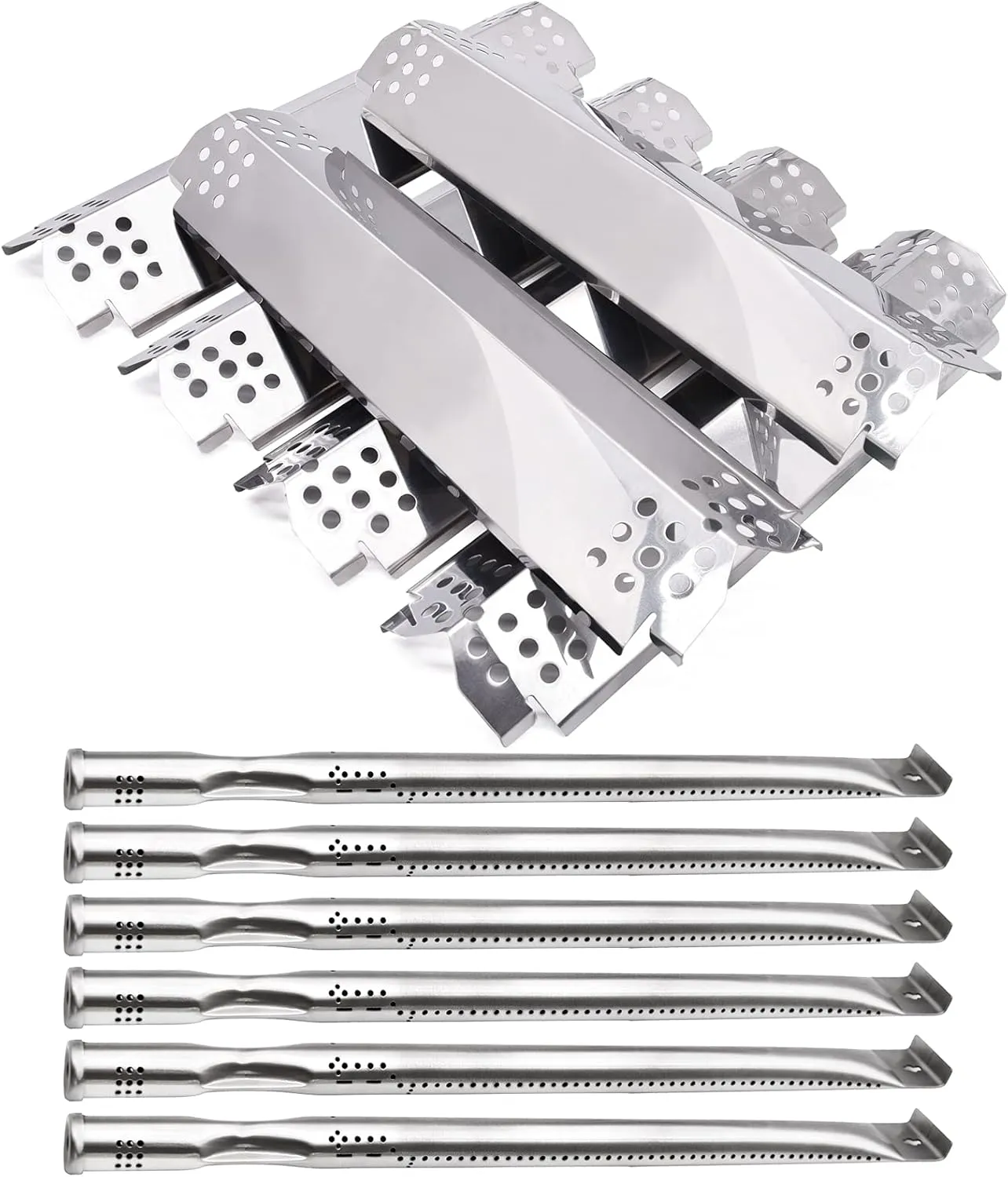 Adviace Replacement Parts for Nexgrill 720-0896B 720-0896C 720-0896E 720-0882A 720-0896 720-0925 Grills, 6 Pack Grill Burner Tubes & Flame Tamers Heat Shields Replacement