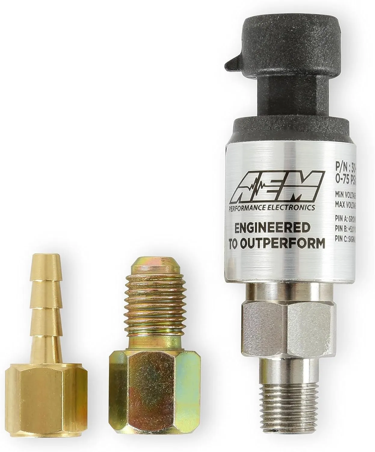 AEM 30-2130-75 Stainless Steel 75 PSIg Sensor Kit, 5 Bar