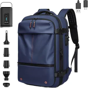 Aeropack Backpack, 60L Vacuum Compression Backpack Travel with Pump Waterproof, Air Vacuum Sealed Backpack Travel (Blue)