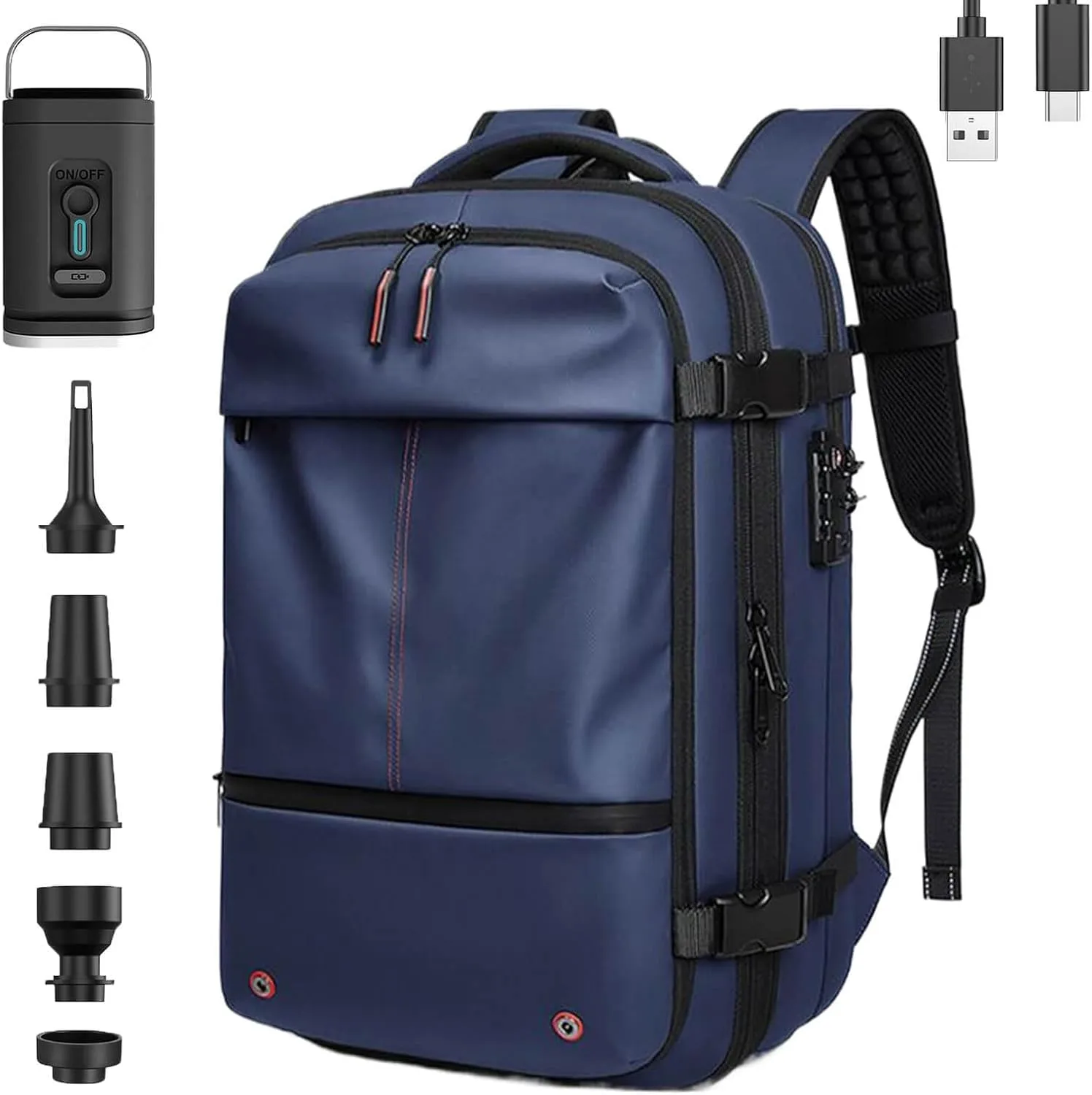 Aeropack Backpack, 60L Vacuum Compression Backpack Travel with Pump Waterproof, Air Vacuum Sealed Backpack Travel (Blue)