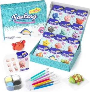 Air Dry Modeling Clay for Kids - Ocean Adventure, 12 Boxes Clay Kit with 9 Tools & Tutorials, Soft DIY Craft Kit for Art Projects, Creative Gift for Boys & Girls Ages 3 