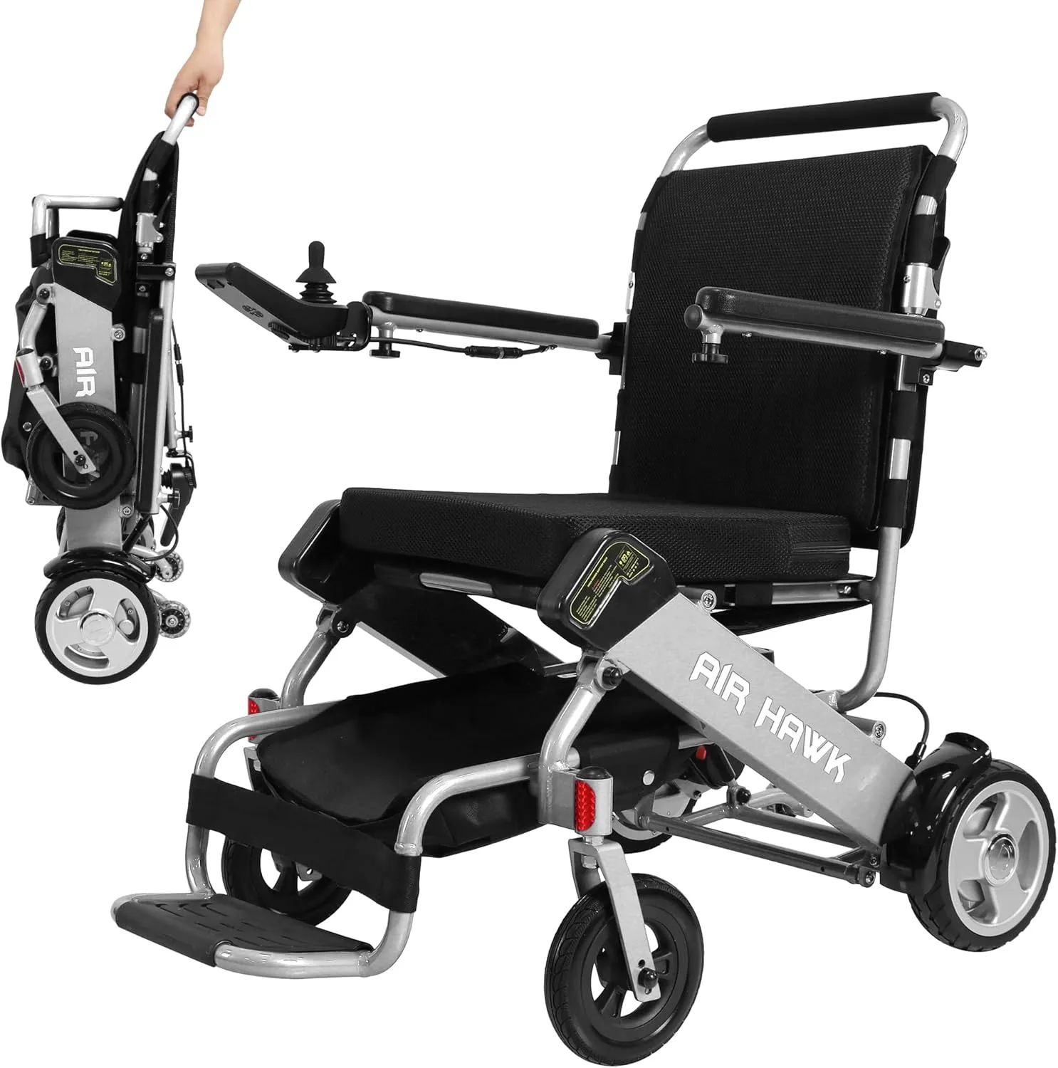 Air Hawk Lightweight Folding Electric Wheelchair for Adults & Seniors - 41 lbs, 26-Mile Range, Foldable, Compact Motorized Power Wheelchair, Easy to Transport, Travel-Approved, FAA Certified