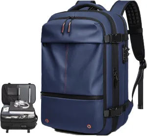 Airvac Backpack, Spence Vac Vacuum Bag for Travel with Wireless Vacuum Pump Reusable Compression Suitcases, 60L (Blue)