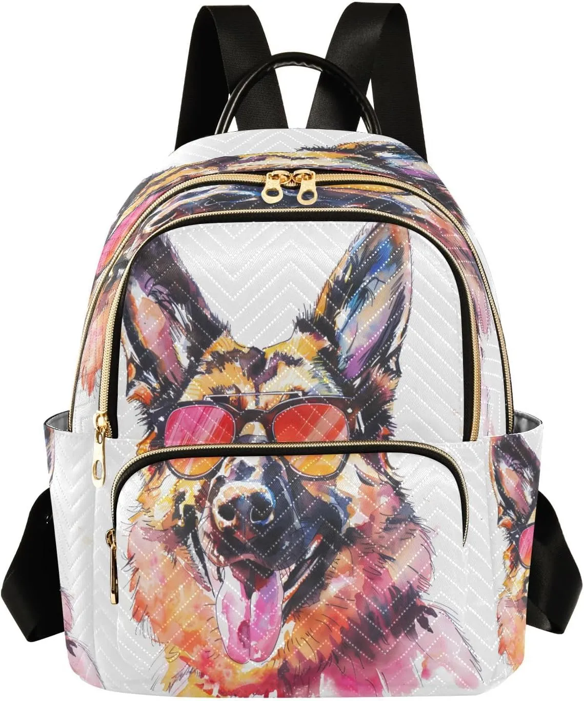 ALAZA A German Shepherd Dog Mini Backpack Purse for Women Travel Bag Lightweight Shoulder Bag Fashion Daypack
