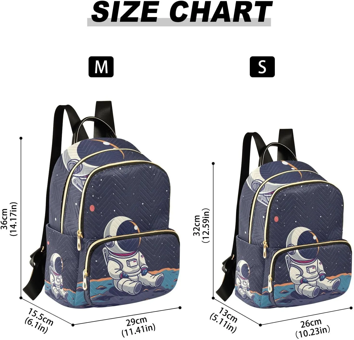 ALAZA Astronaut Cute Small Backpack Purse for Women Travel Bag Lightweight Shoulder Bag Fashion Daypack