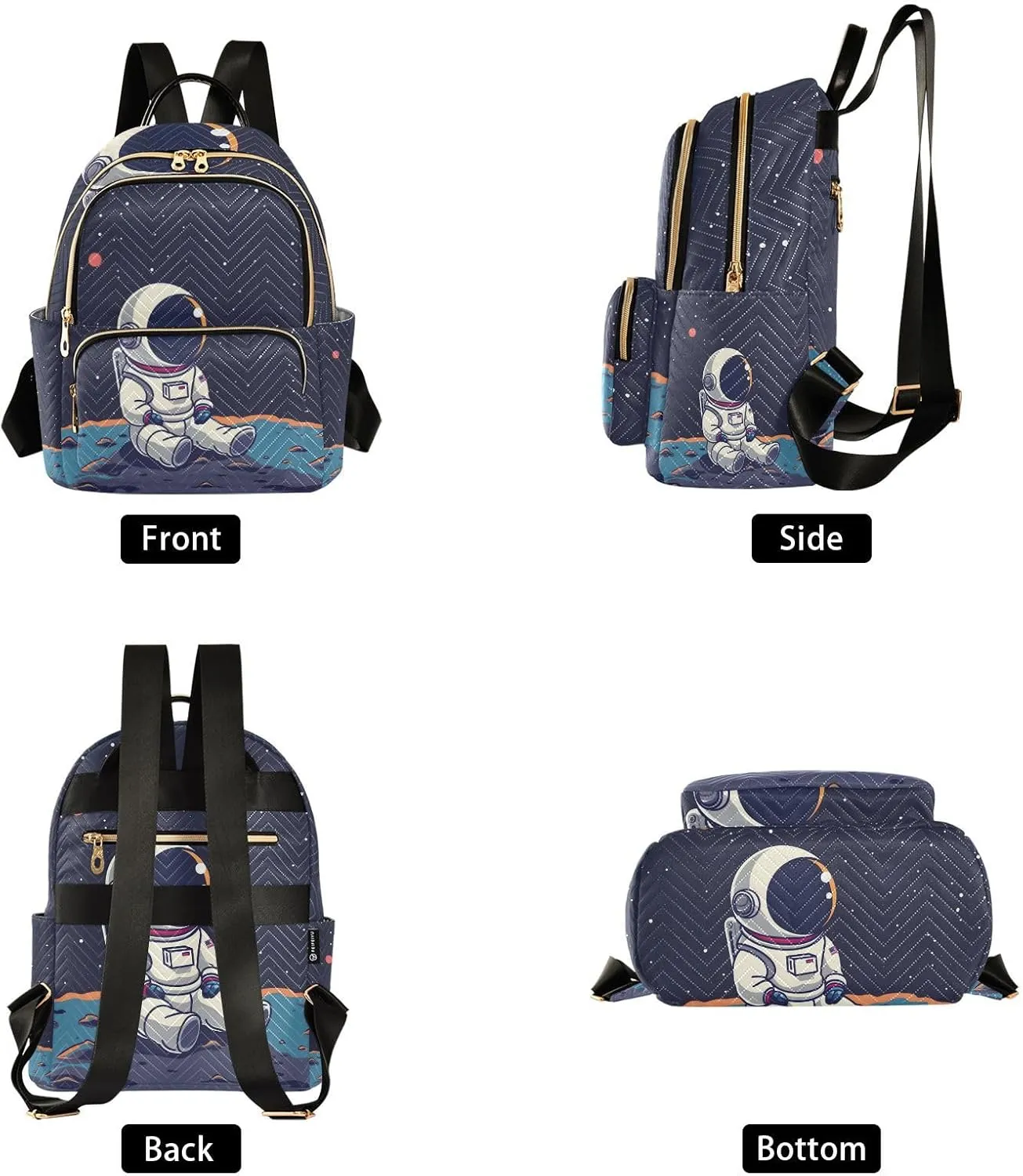 ALAZA Astronaut Cute Small Backpack Purse for Women Travel Bag Lightweight Shoulder Bag Fashion Daypack