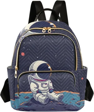 ALAZA Astronaut Cute Small Backpack Purse for Women Travel Bag Lightweight Shoulder Bag Fashion Daypack