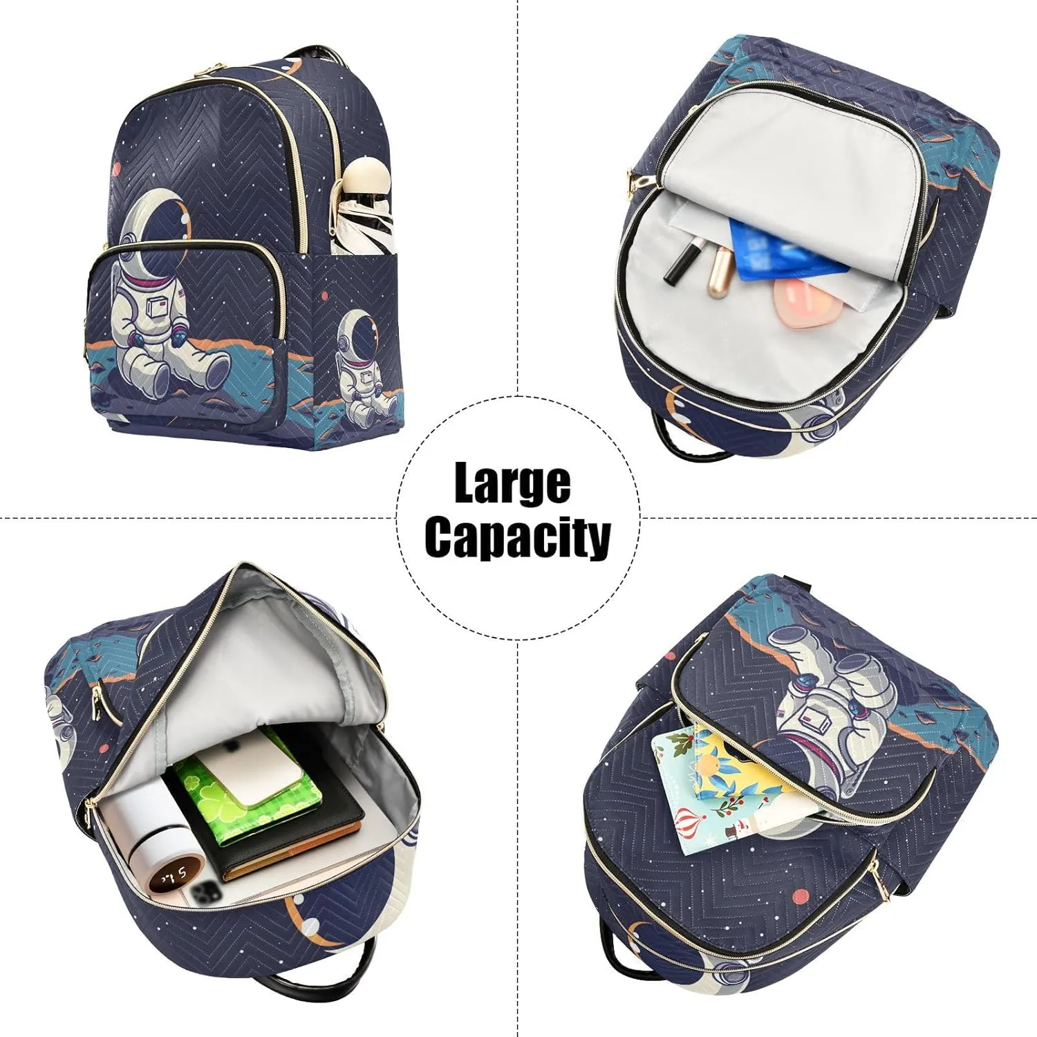 ALAZA Astronaut Cute Small Backpack Purse for Women Travel Bag Lightweight Shoulder Bag Fashion Daypack