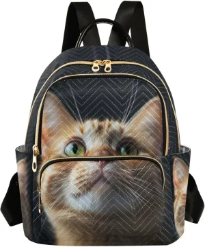 ALAZA Beautiful Bengalensis Cat Kitten Mini Backpack Purse for Women Travel Bag Lightweight Shoulder Bag Fashion Daypack