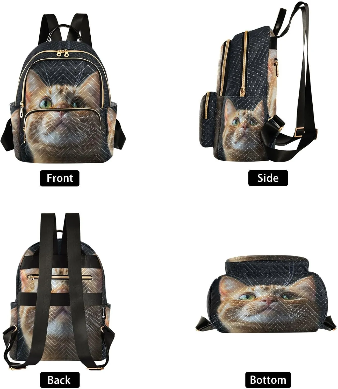 ALAZA Beautiful Bengalensis Cat Kitten Mini Backpack Purse for Women Travel Bag Lightweight Shoulder Bag Fashion Daypack
