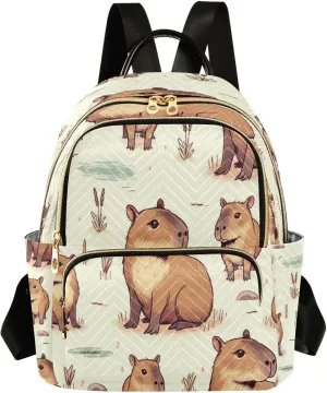 ALAZA Capybara Small Backpack Purse for Women Travel Bag Lightweight Shoulder Bag Fashion Daypack