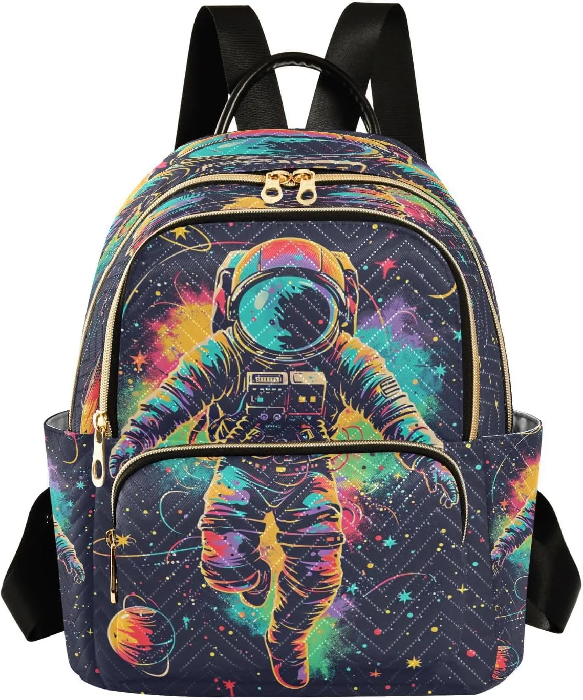 ALAZA Mini Backpack for Women Astronaut Watercolor Spaceman Travel Backpack Purse for Ladies Handbag Shoulder Bag Casual Daypack, M