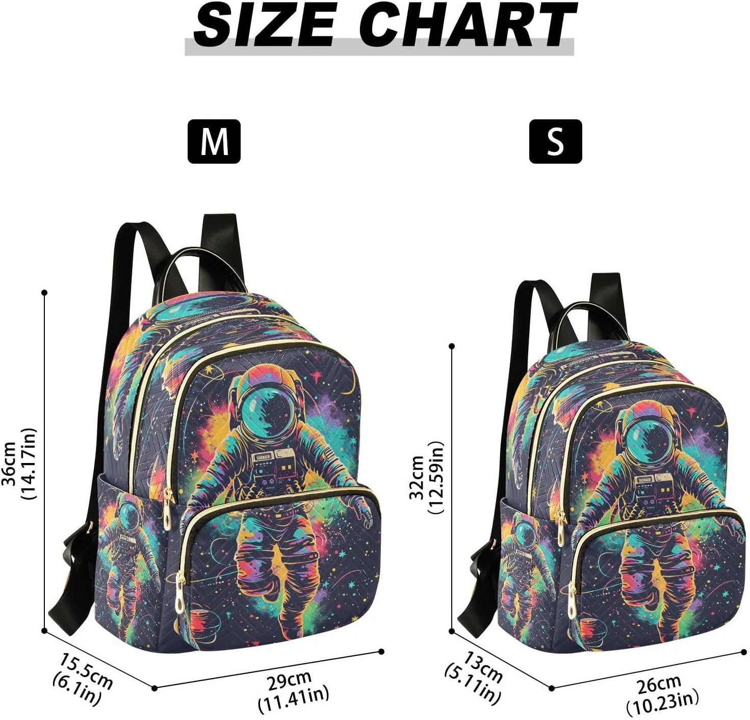 ALAZA Mini Backpack for Women Astronaut Watercolor Spaceman Travel Backpack Purse for Ladies Handbag Shoulder Bag Casual Daypack, M