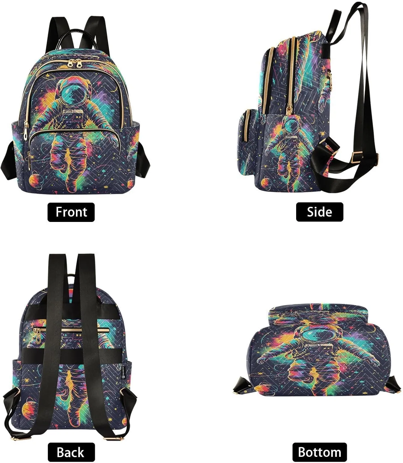ALAZA Mini Backpack for Women Astronaut Watercolor Spaceman Travel Backpack Purse for Ladies Handbag Shoulder Bag Casual Daypack, M