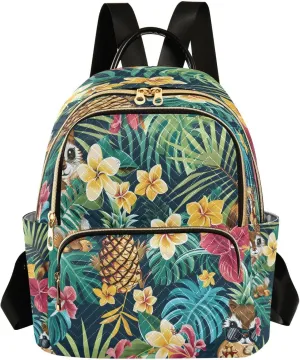 ALAZA Pineapples Chipmunks Small Backpack Purse for Women Travel Bag Lightweight Shoulder Bag Fashion Daypack