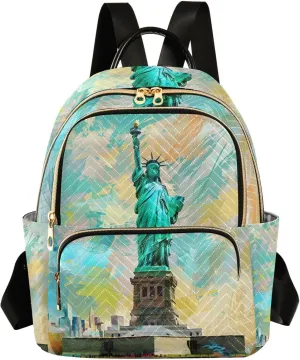 ALAZA Statue Of Liberty Small Backpack Purse for Women Travel Bag Lightweight Shoulder Bag Fashion Daypack