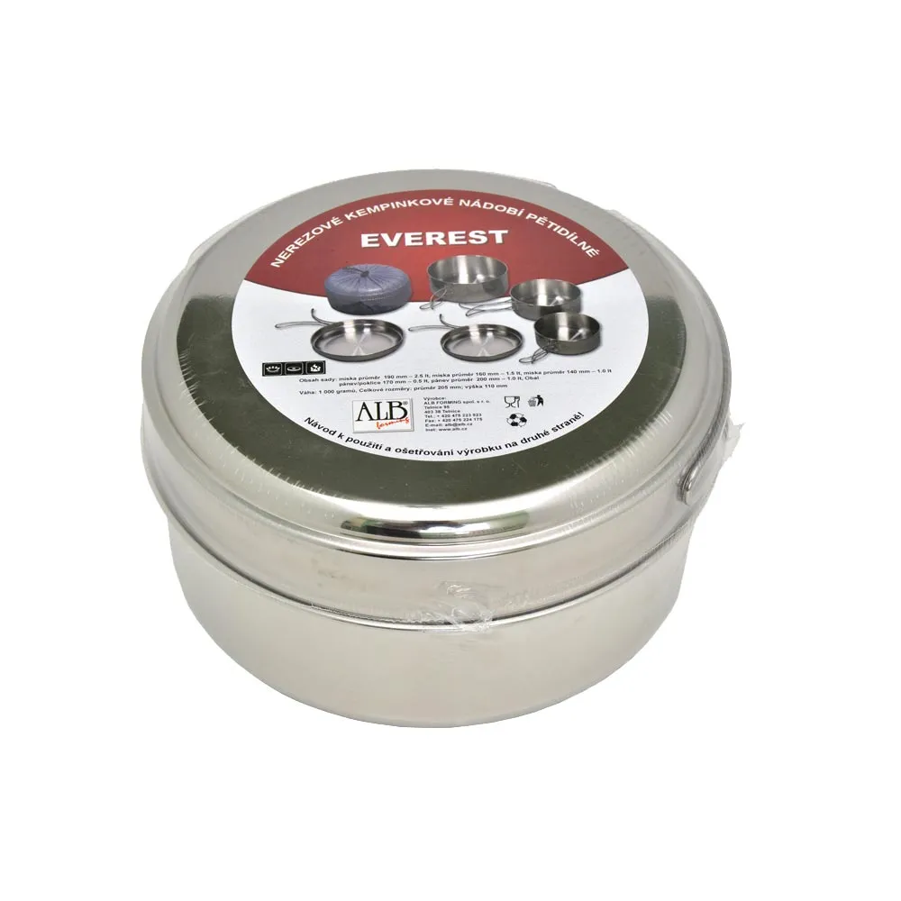 ALB mess kit EVEREST five-part stainless steel with coating