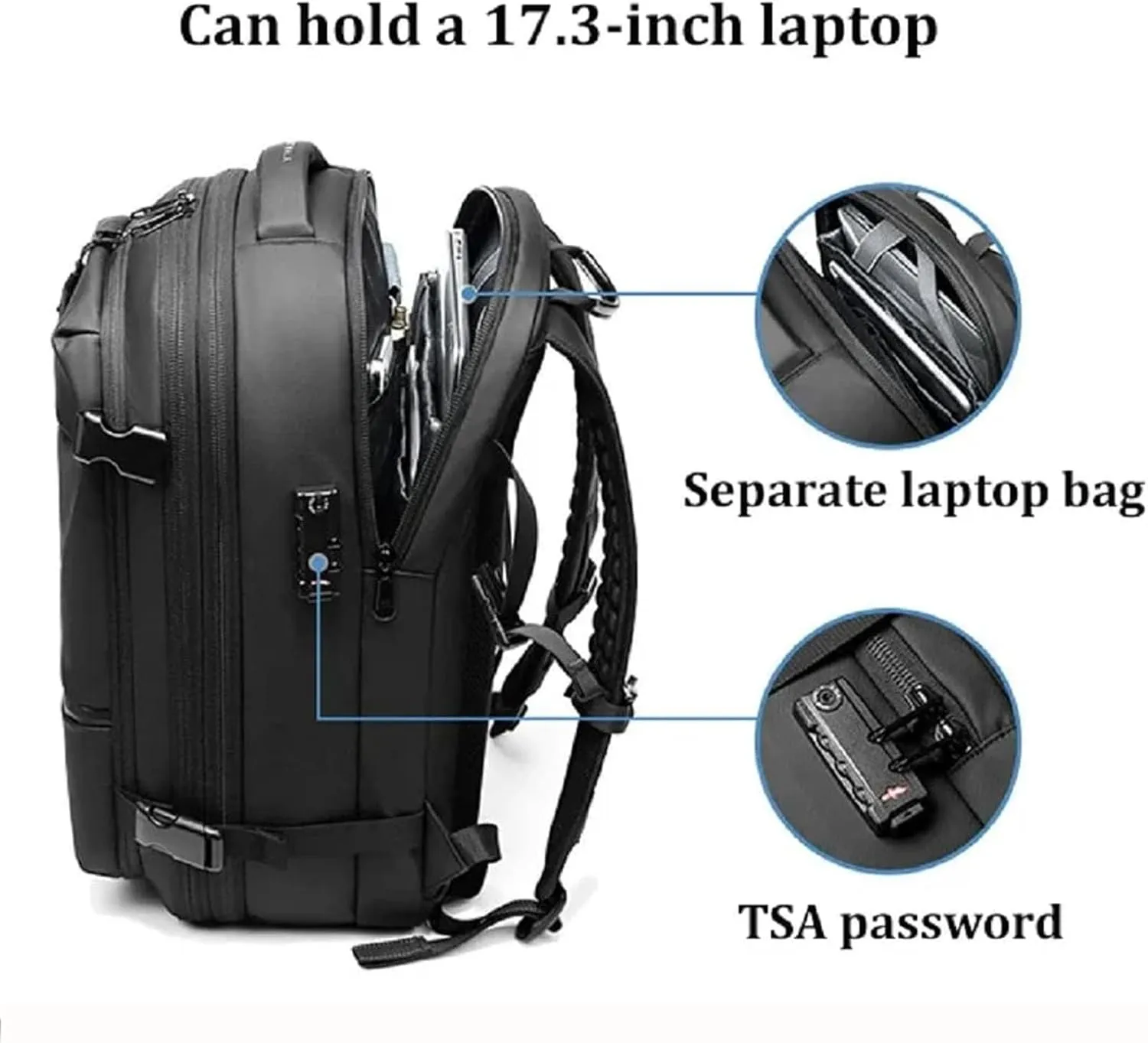 Alepeak Vacuum Backpack, 60L Anti-Theft Expandable Vacuum Compression Bags for Travel, Large-Capacity Waterproof Wet Dry SeparationAirback Backpack with Vacuum Seal (Black   Electric Vacuum)