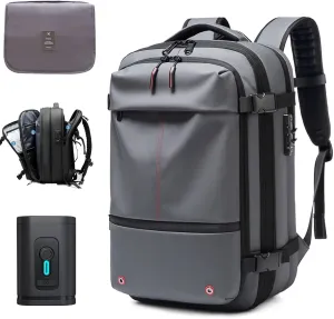 Alepeak Vacuum Backpack, 60L Anti-Theft Expandable Vacuum Compression Bags for Travel, Large-Capacity Waterproof Wet Dry SeparationAirback Backpack with Vacuum Seal (Gray   Electric Vacuum)
