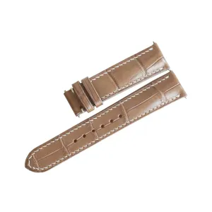 Alligator watch strap, Premium Quality Alligator leather watch band (15mm, Steel Folding Clasp)