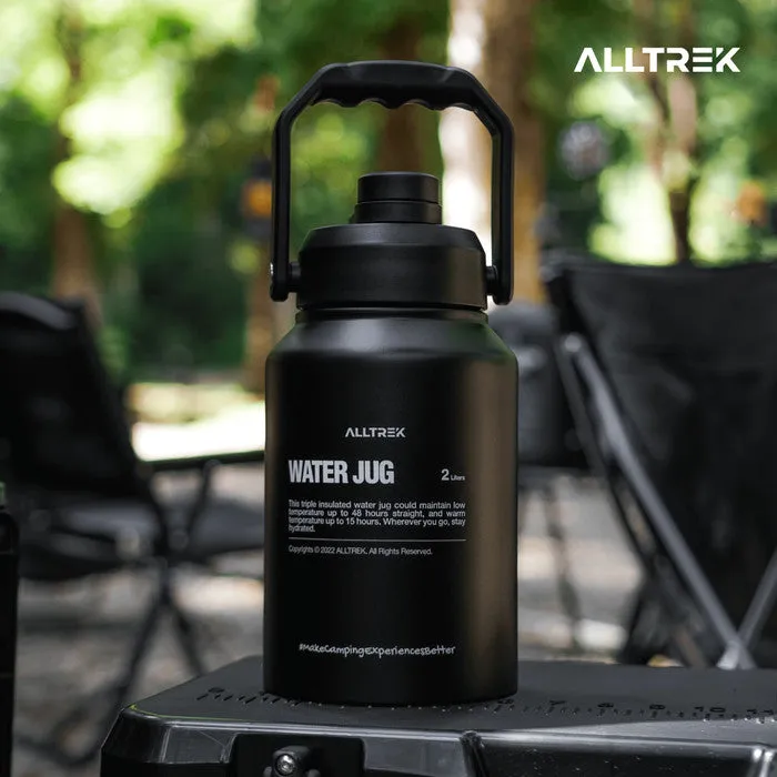 ALLTREK Water Jug 2L Ice Bucket Botol Stainless Steel - Black