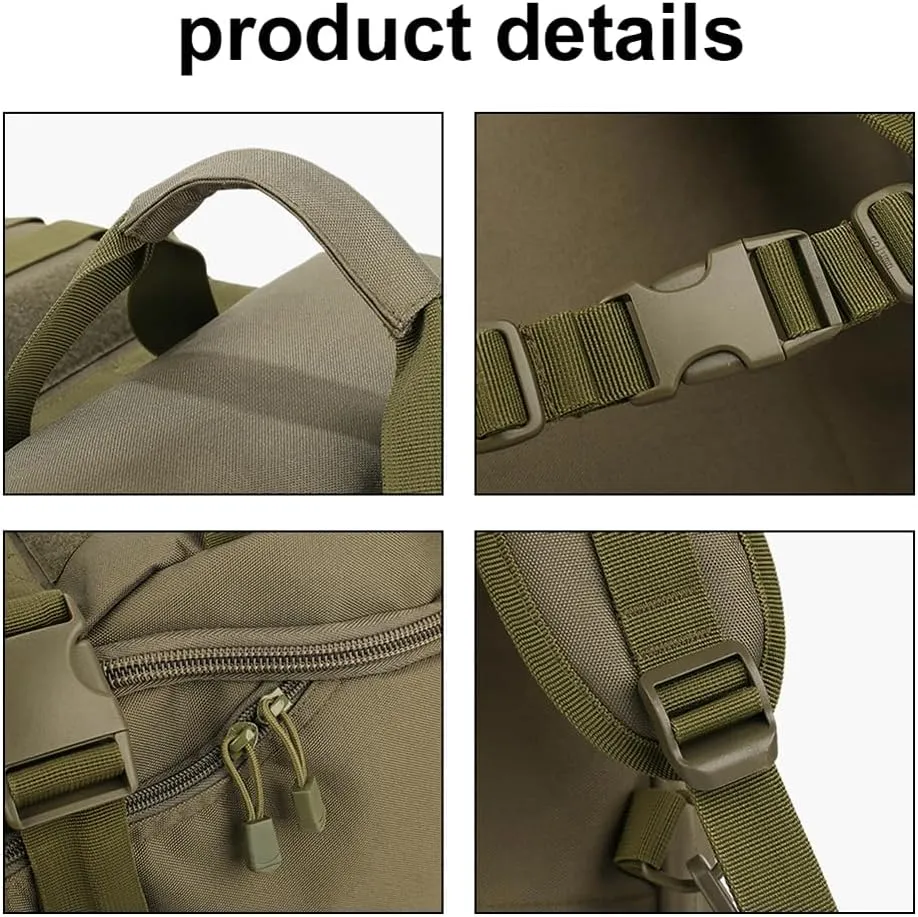 Alomejor Outdoor Backpack Large Capacity Waterproof Tiger Camo Bag with Ventilated Back Panel Travel Bag for Camping Hiking