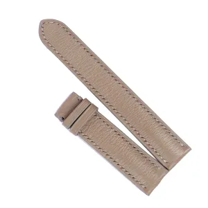 Alran Chevre Sully leather watch band, Sandy Taupe Goat leather watch strap (24mm, Steel Folding Clasp)