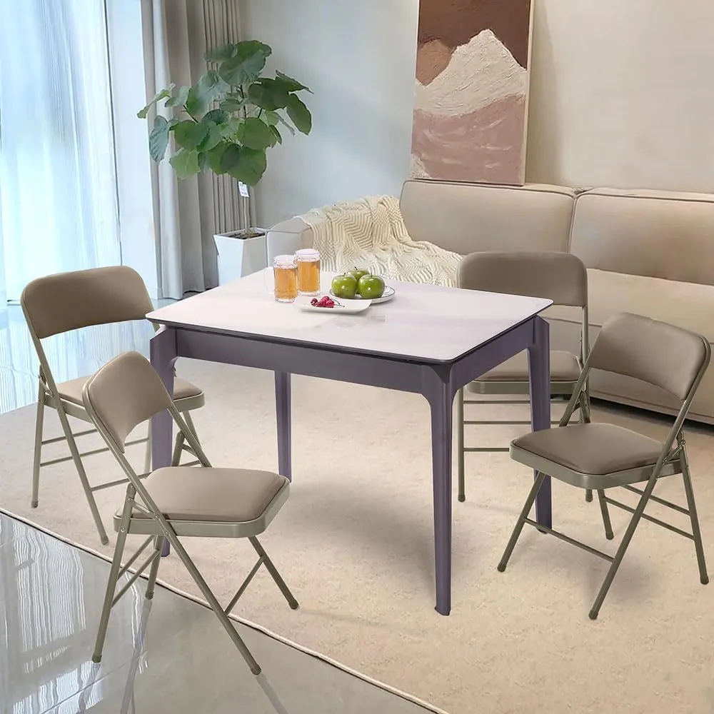 Amazing for less Pack of 2 (Fabric/Vinyl) Steel Frame Metal Foam Padded Folding Chairs (Black, Gray, White)