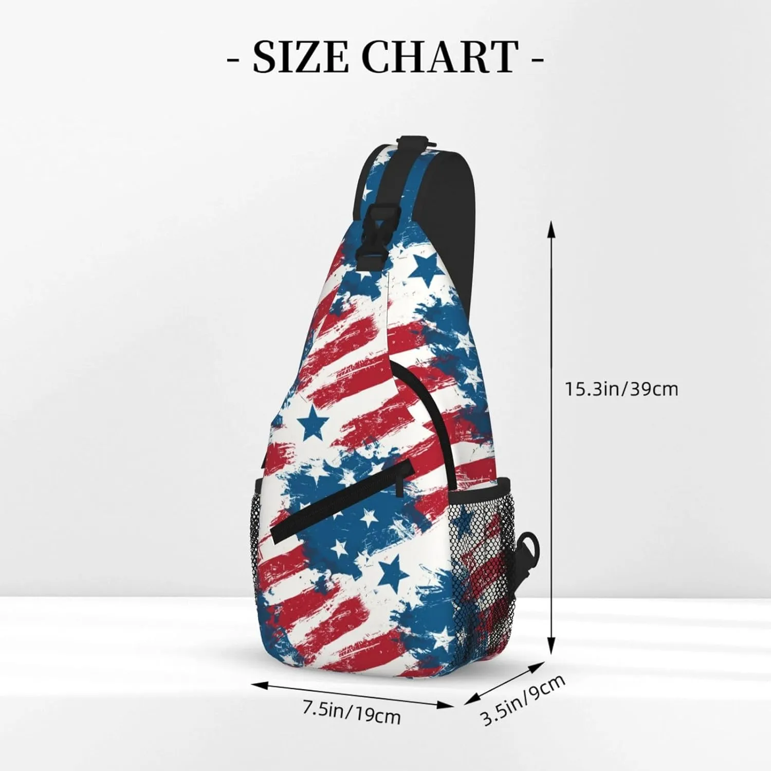 American Flag Sling Bag Crossbody Backpack Shoulder Daypack Multipurpose Cross Body Chest Bag for Men Women Travel Hiking Sports Gym