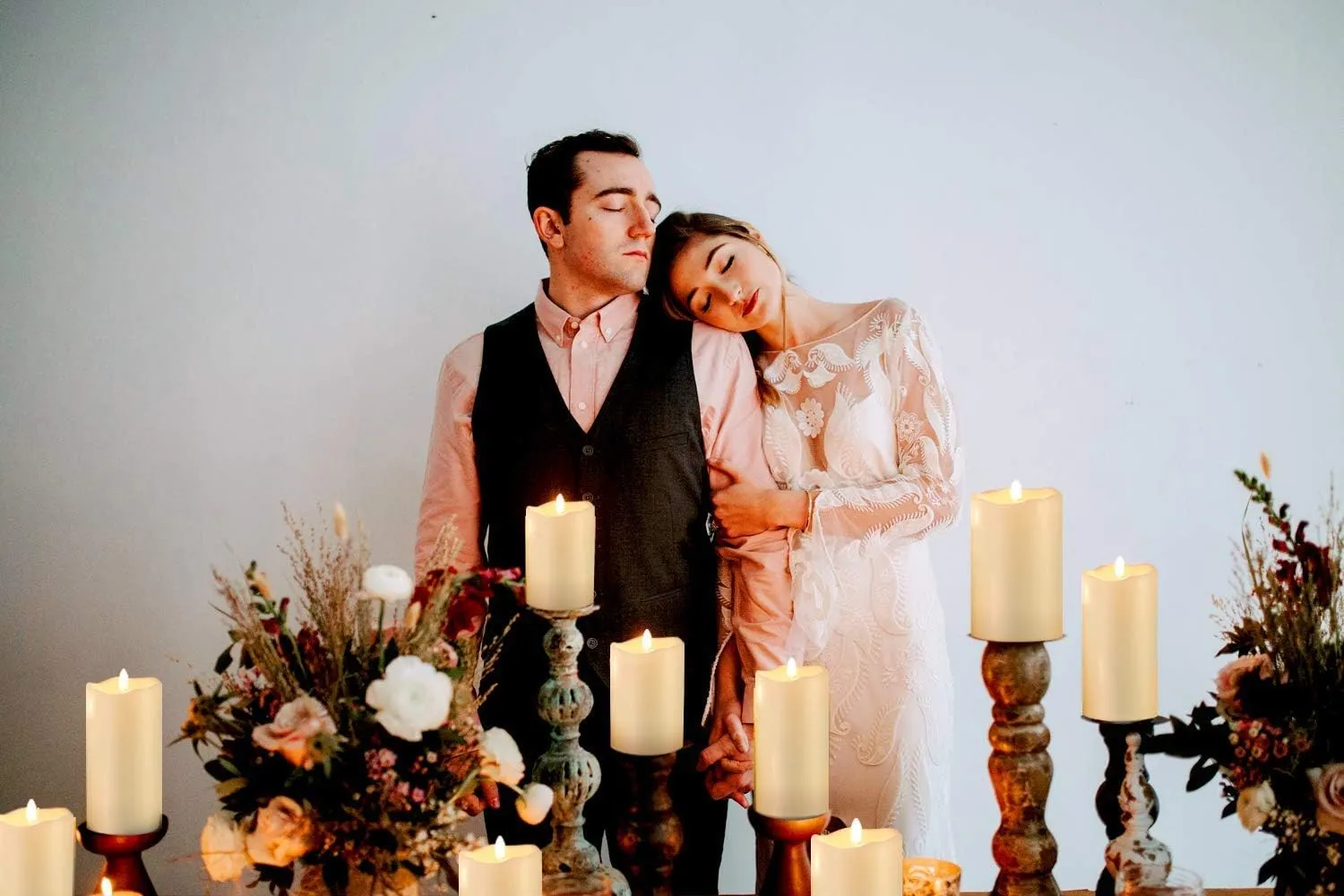 ANGELLOONG Flickering Flameless Candles, Realistic LED Candles with Remote and Timer, Set of 3 Battery Operated Candles for Room Fall Home Decor Wedding Christmas Decorations