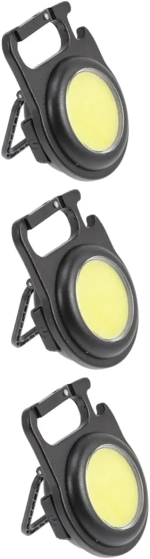 Angoily 3pcs Rechargeable Cob Led Keychain Light Portable Kickstand Magnetic Flashlight Outdoor Camping Emergency Led Lantern
