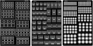 ANSAI Option Part for Hobby Model Craft Car Military Tank 1/100 1/144 1/60 1/35 Scale Model Kit Compatible 6 Sheets 1080 pcs (MX052-054)