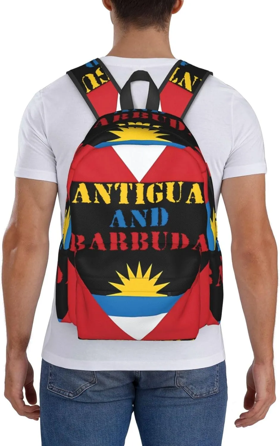 Antigua and Barbuda Flag Backpack Large Capacity Backpack Lightweight Double Shoulder Bag For Women Men Travel