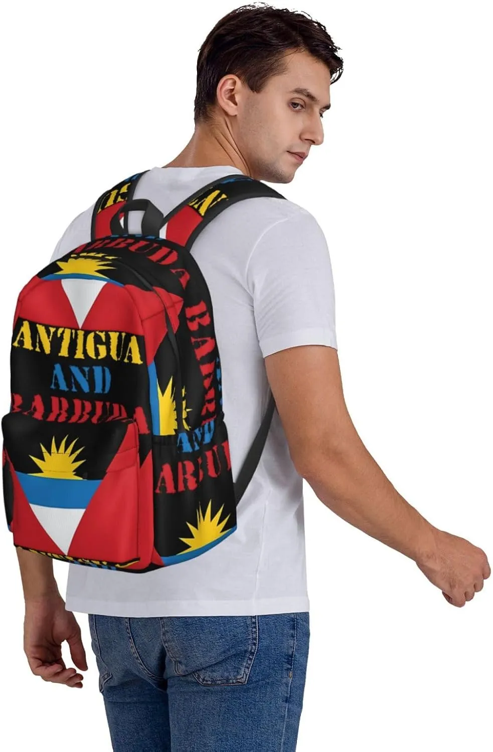 Antigua and Barbuda Flag Backpack Large Capacity Backpack Lightweight Double Shoulder Bag For Women Men Travel