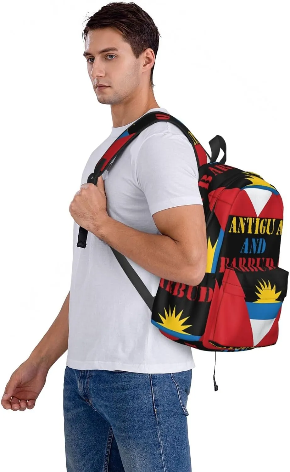 Antigua and Barbuda Flag Backpack Large Capacity Backpack Lightweight Double Shoulder Bag For Women Men Travel