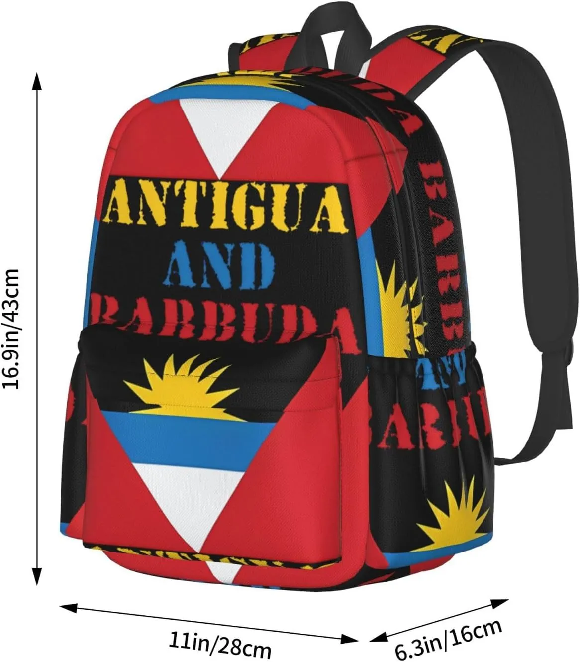 Antigua and Barbuda Flag Backpack Large Capacity Backpack Lightweight Double Shoulder Bag For Women Men Travel