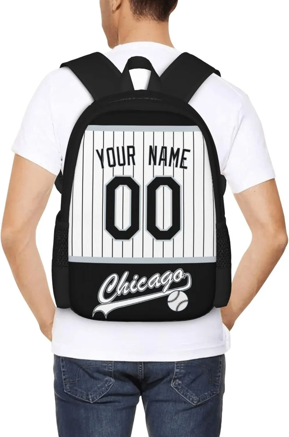 ANTKING Chicago Backpack High capacity Custom Any Name and Any Number Gifts for Kids Men Fans