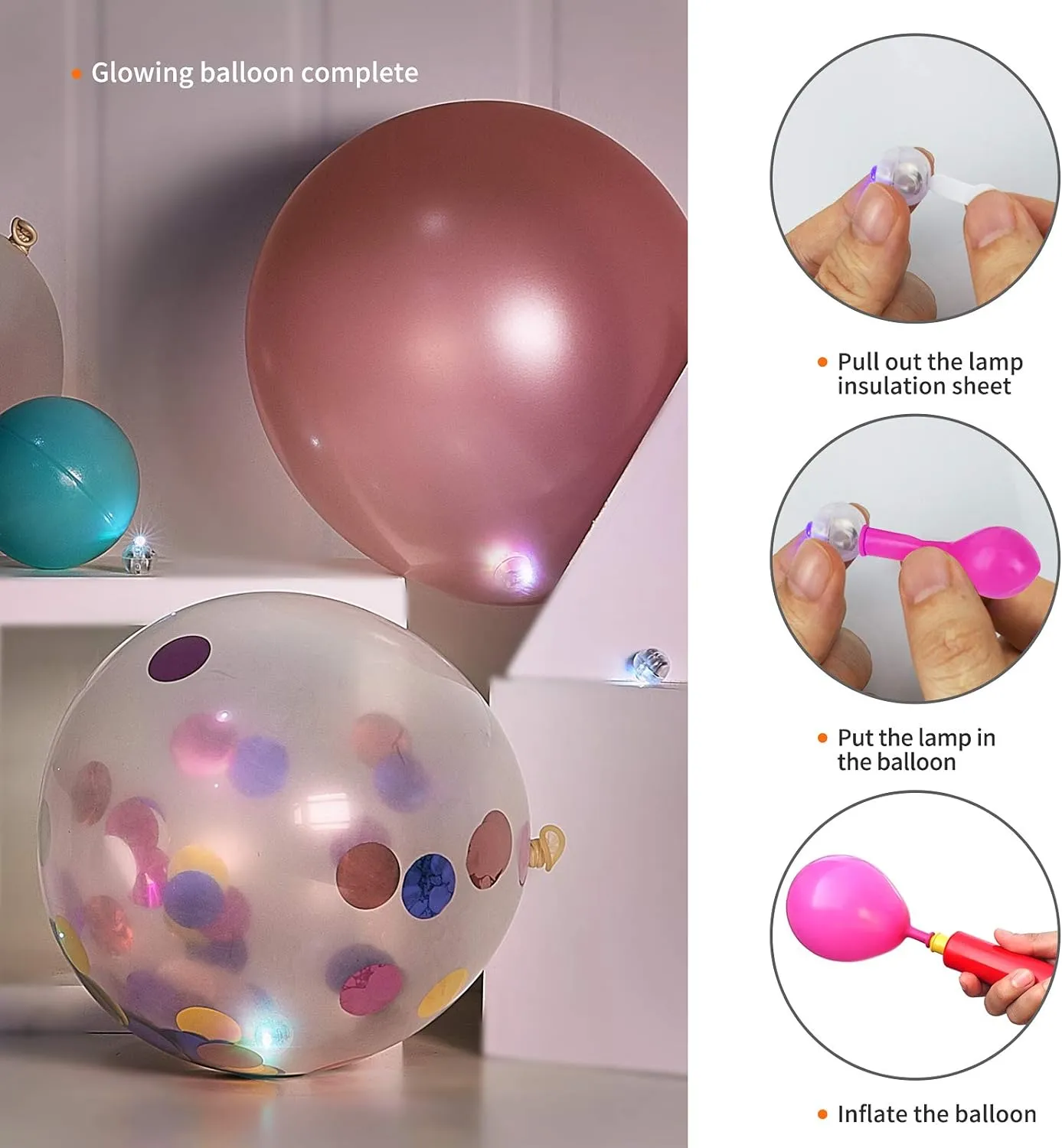 Aogist 200pcs Purple Balloon Light,Long Standby Time Waterproof Mini Ball Light,Round LED Flash Lamp for Paper Lantern Balloon Party,Wedding,Birthday,Festival,New Year and Christmas Decorative