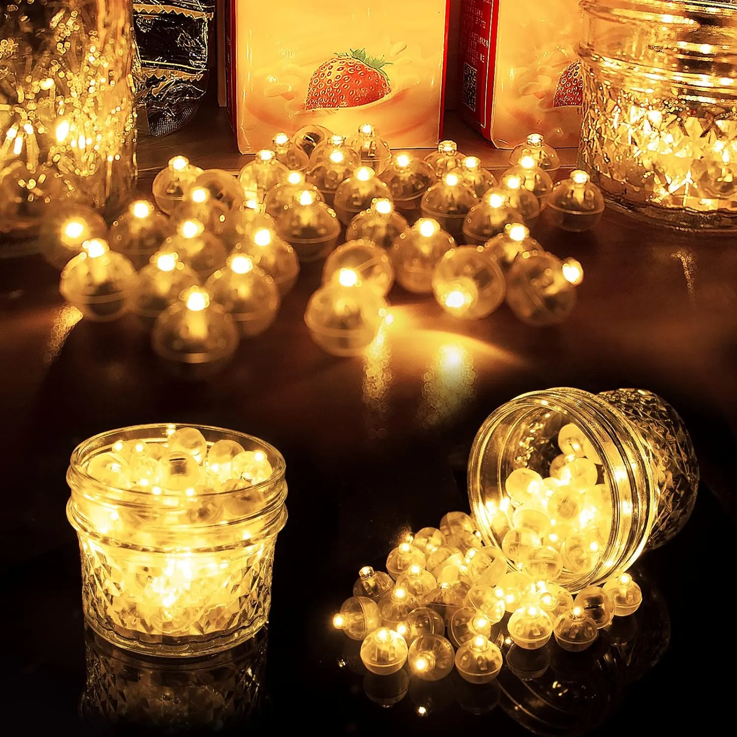 Aogist 200pcs Warm White Balloon Light,Long Standby Time Waterproof Mini Ball Light,Round LED Flash Lamp for Paper Lantern Balloon Party,Wedding,Birthday,Festival,New Year and Christmas Decorative