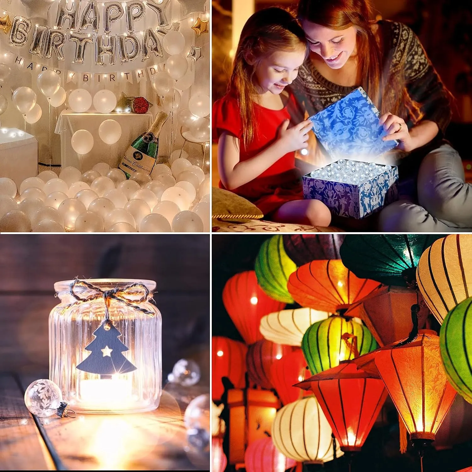 Aogist 200pcs Warm White Balloon Light,Long Standby Time Waterproof Mini Ball Light,Round LED Flash Lamp for Paper Lantern Balloon Party,Wedding,Birthday,Festival,New Year and Christmas Decorative