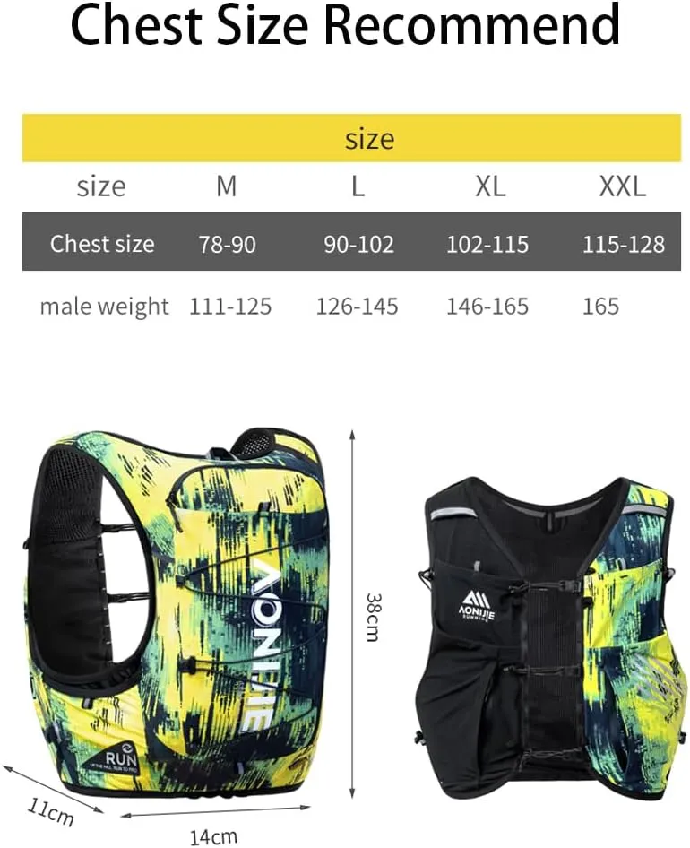 AONIJIE 10L Lightweight Trail Running Backpack, Outdoor Cycling Mountaineering Hiking Pack for Men Women, Hydration Pack for Off-road (M)
