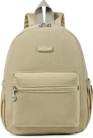 AOTIAN Mini Lightweight 11.8 Inch Backpack Durable Travel Hiking Women and Girls Small Daypack, 7 Liters Khaki