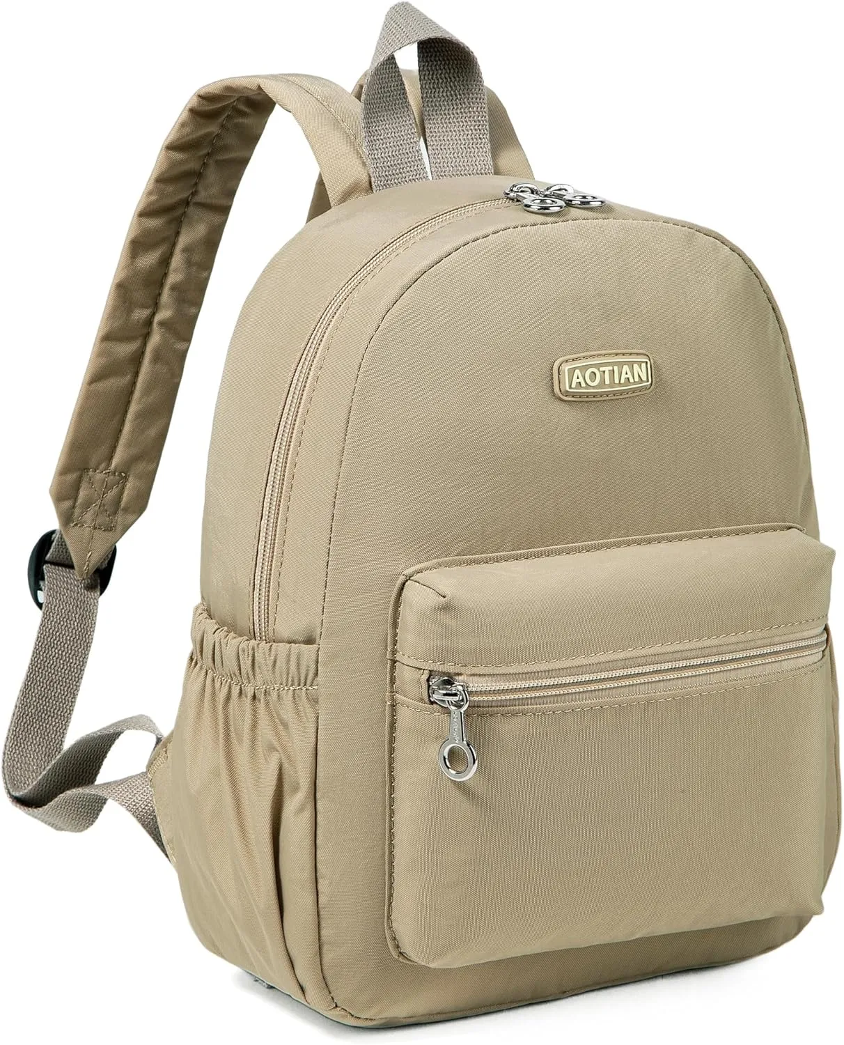 AOTIAN Mini Lightweight 11.8 Inch Backpack Durable Travel Hiking Women and Girls Small Daypack, 7 Liters Khaki