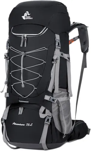 APLUSH Hiking Backpack High Capacity Lightweight Waterproof Camping Backpack Travel Daypack with Rain Cover,Black a,75L