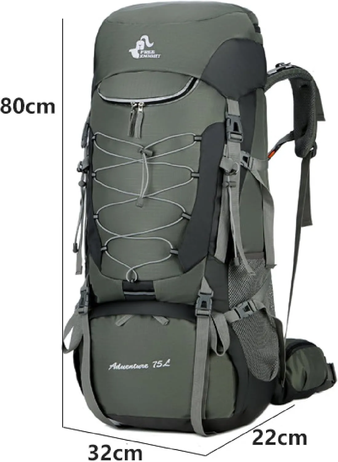 APLUSH Hiking Backpack High Capacity Lightweight Waterproof Camping Backpack Travel Daypack with Rain Cover,Green b,75L