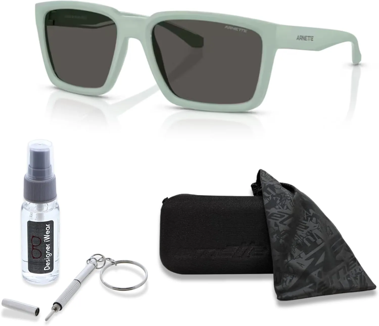 ARNETTE Plot Twist AN4346 Square Sunglasses for Men   BUNDLE WIth Designer iWear Complimentary Eyewear Kit