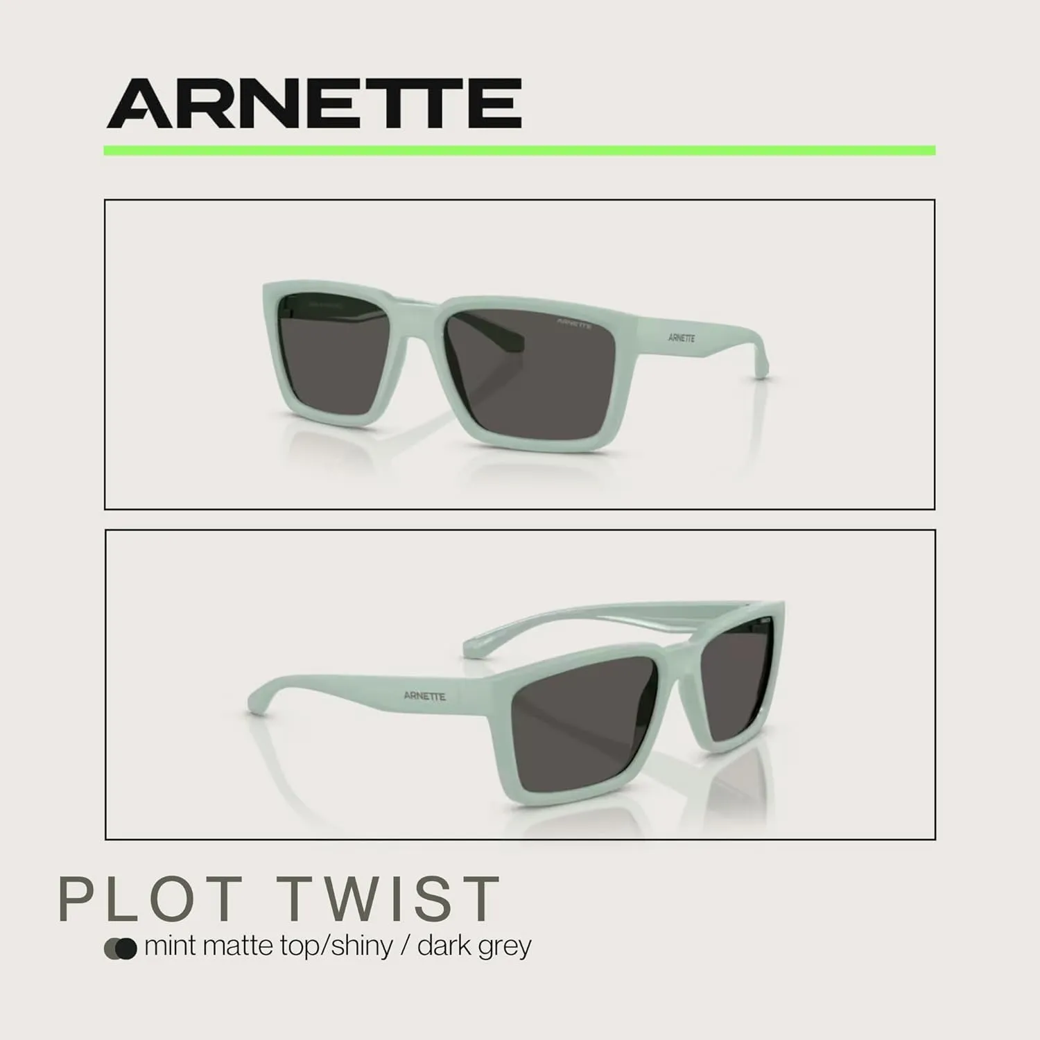 ARNETTE Plot Twist AN4346 Square Sunglasses for Men   BUNDLE WIth Designer iWear Complimentary Eyewear Kit