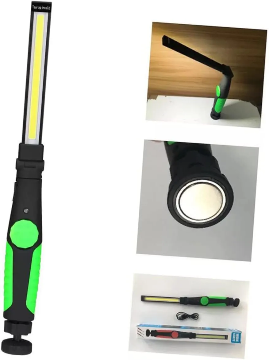 ARTIBETTER Multifunctional Cob Led Lantern Rechargeable Work Light Automotive Repair Flashlight Camping Torch Magnetically Rotatable for Electronics (Black)